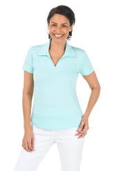 Mercedes Solid Short Sleeve Polo Top