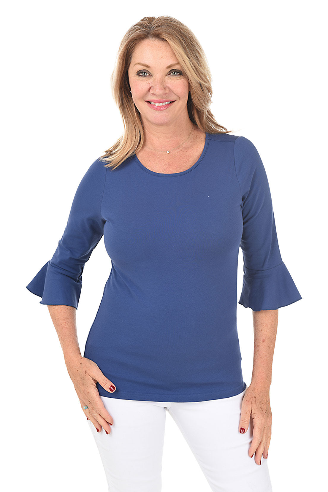 Solid Michelle Bell Sleeve Top