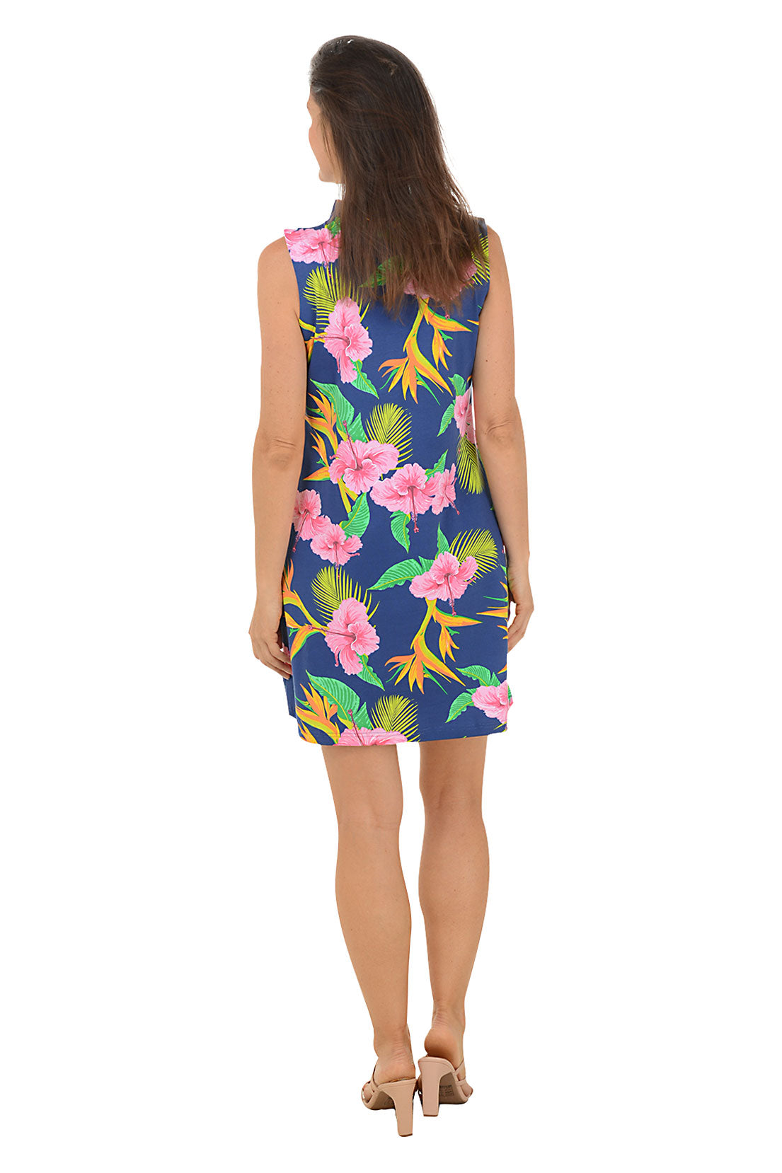 Nicolia Rebecca Ruffle Neck Sleeveless Dress