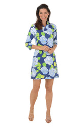 Lovely Tula Ruffled Collar 3/4 Sleeve Dress