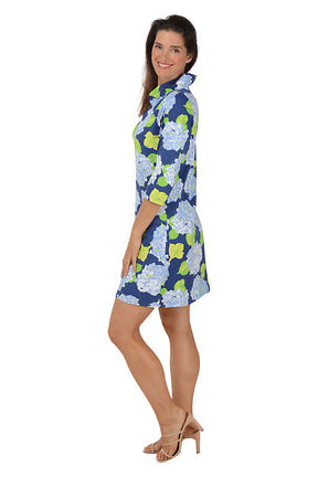 Lovely Tula Ruffled Collar 3/4 Sleeve Dress