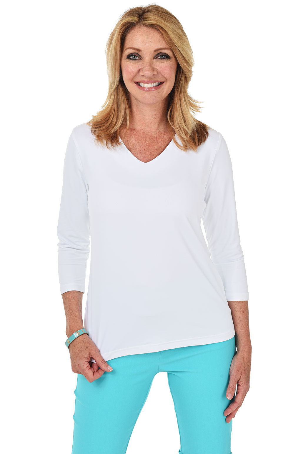Silky V-Neck Solid Tee