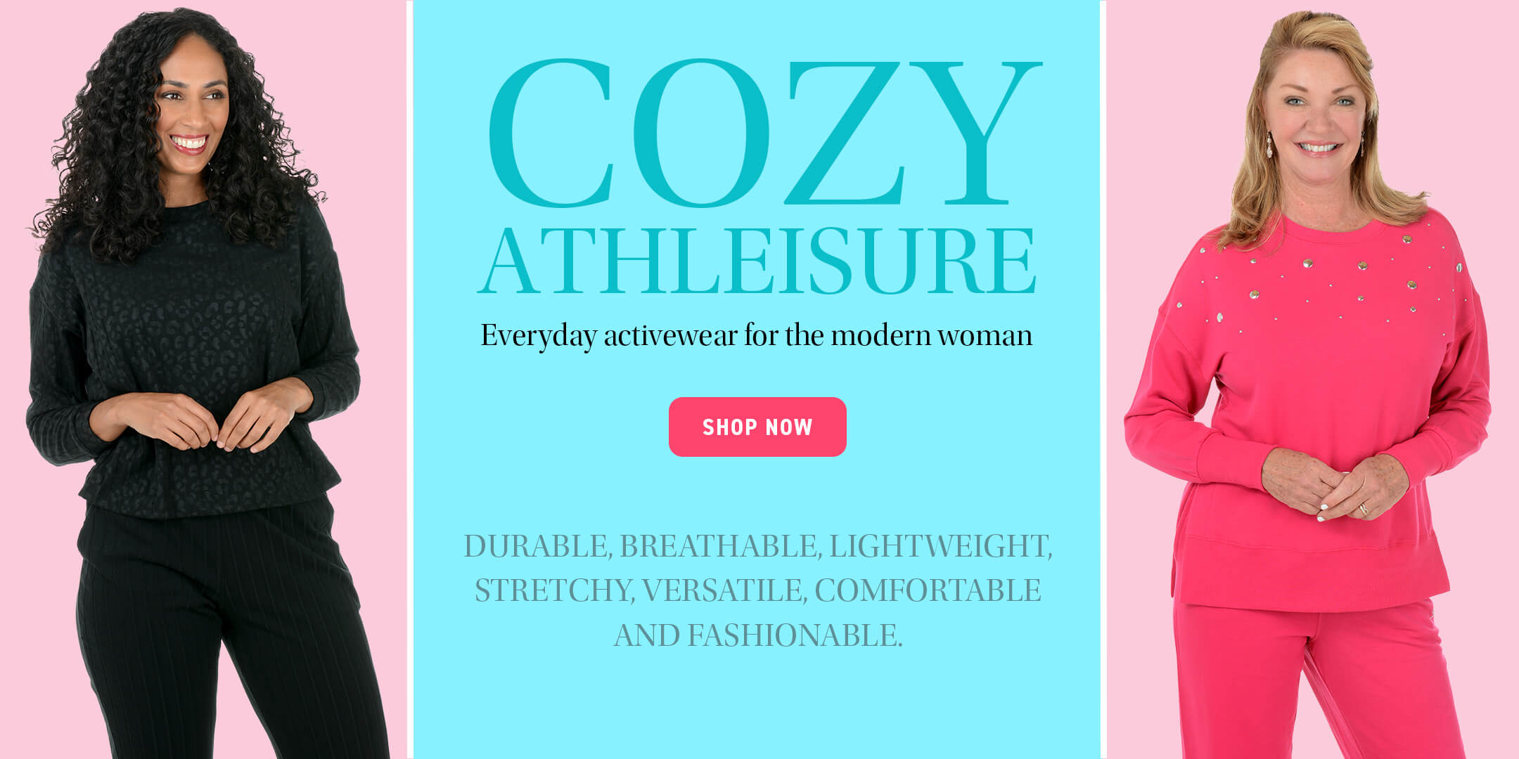 Promoting our cozy athleisure collection with two models