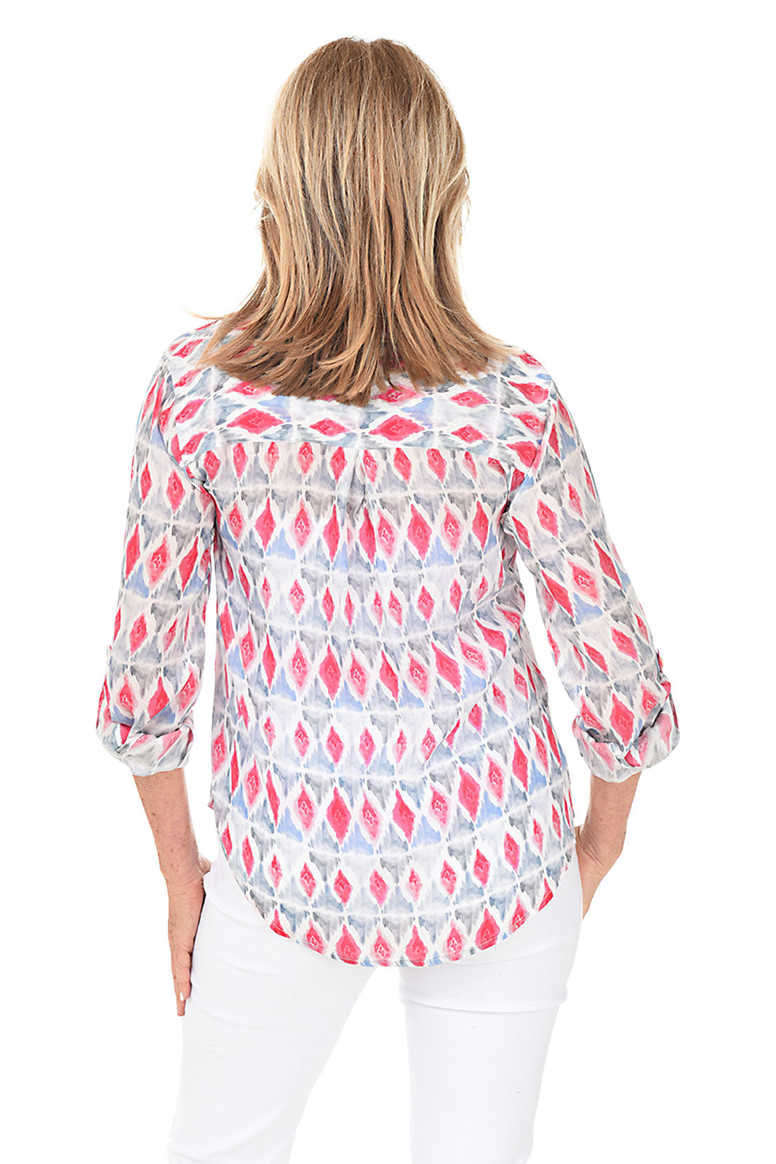 Ruby Glow Button-Front Shirt