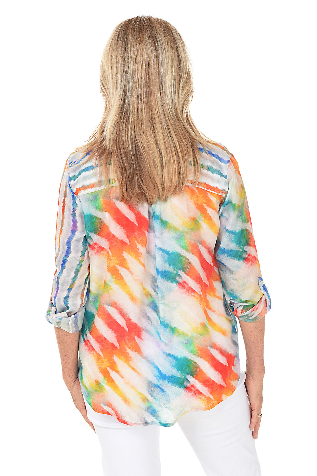 Rainbow Clouds Button-Front Shirt
