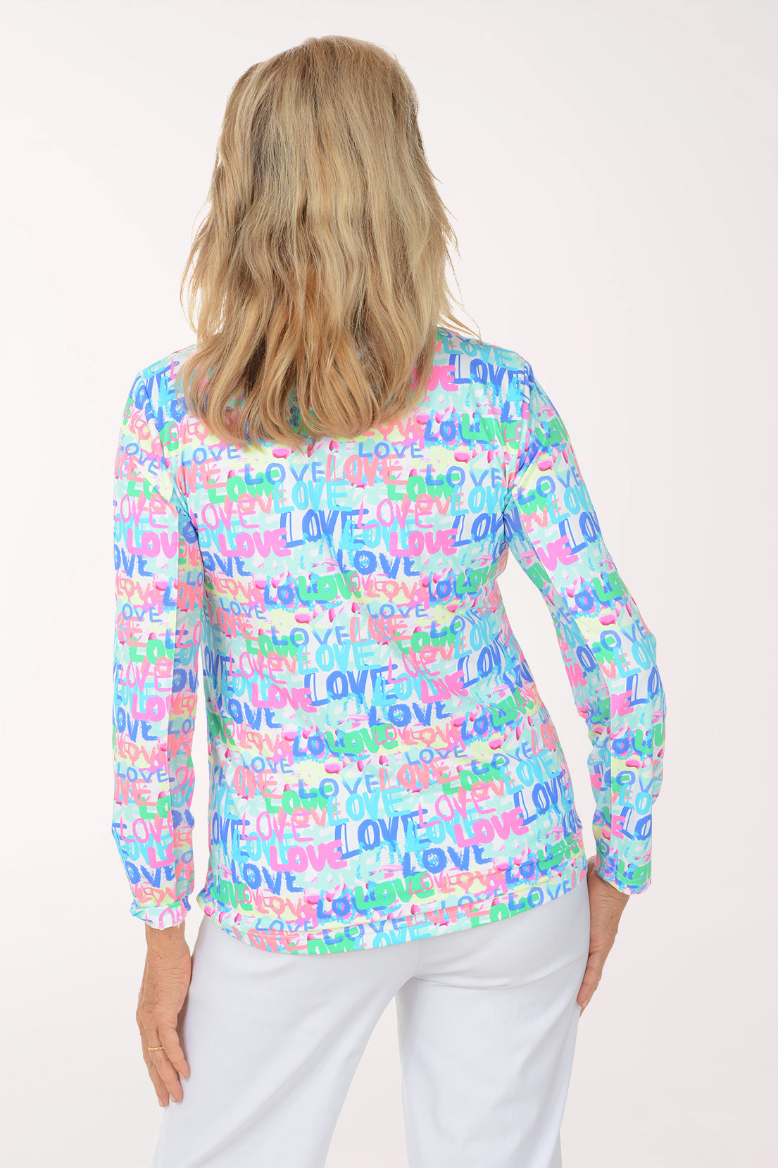 Words Of Love Cooling UPF50+ Quarter Zip Top | Anthony's Resort Wear