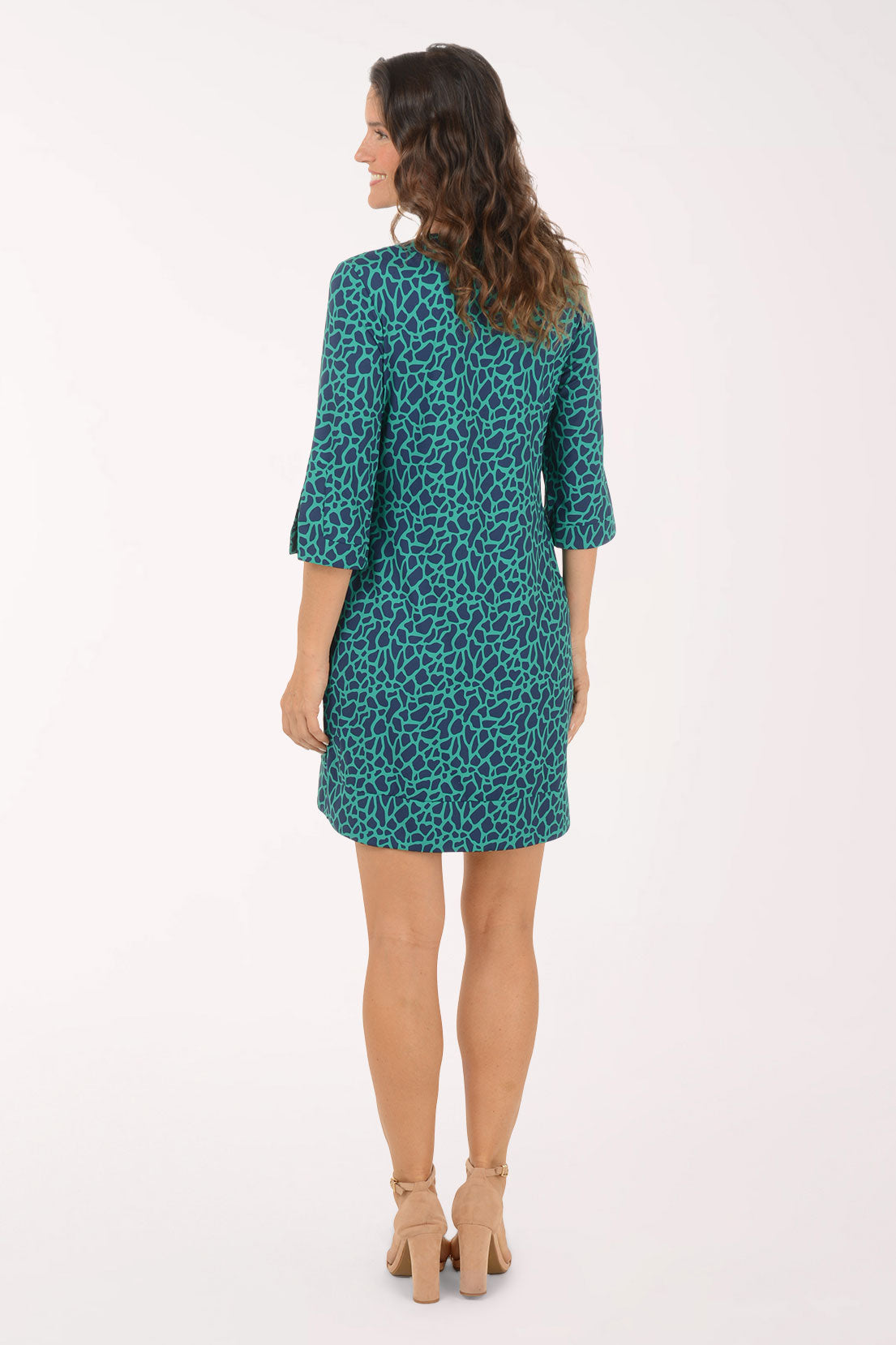 Emerald Giraffe UPF50+ Split Neck Travel Dress