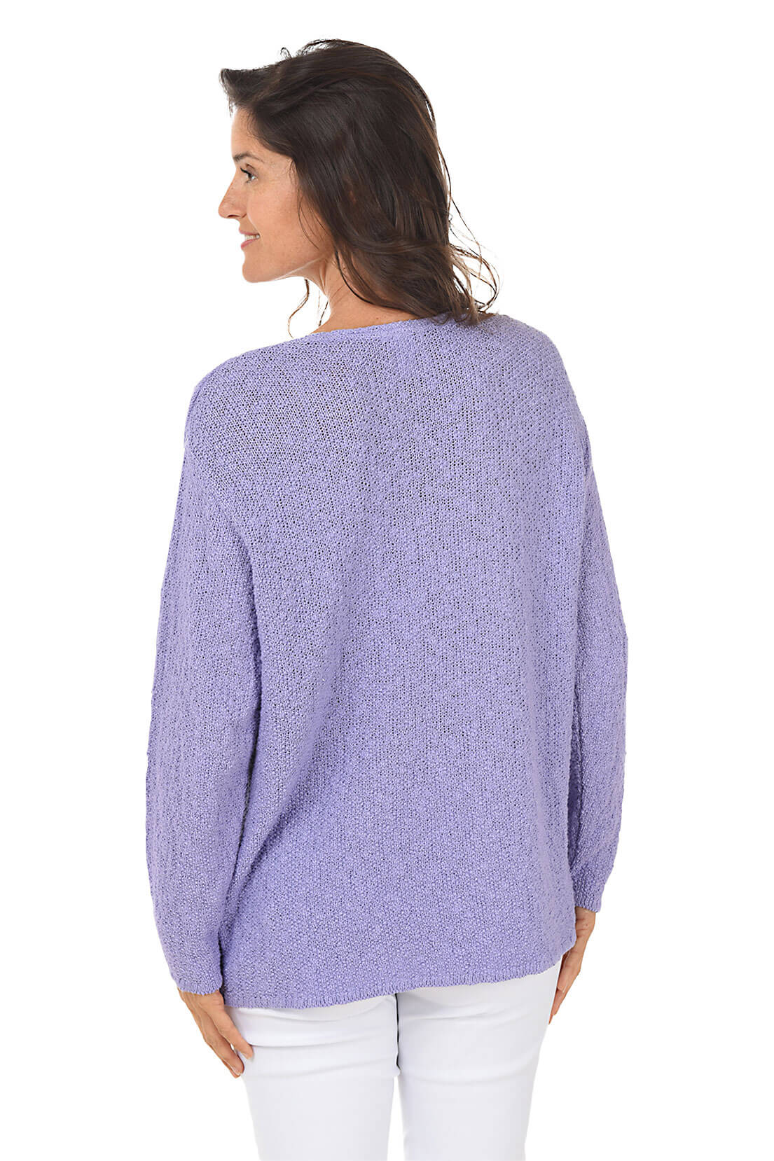 Cotton V-Neck Long Sleeve Sweater