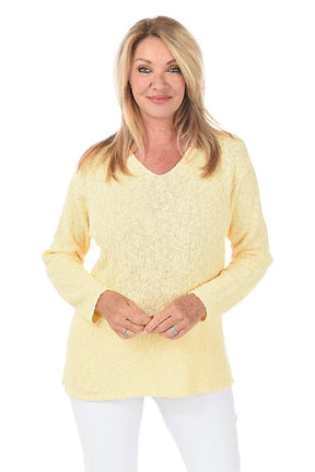 Cotton V-Neck Long Sleeve Sweater