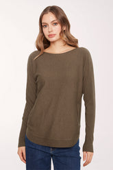 Lace-Up Grommet Back Sweater