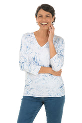 Denim Tie-Dye Knit Top