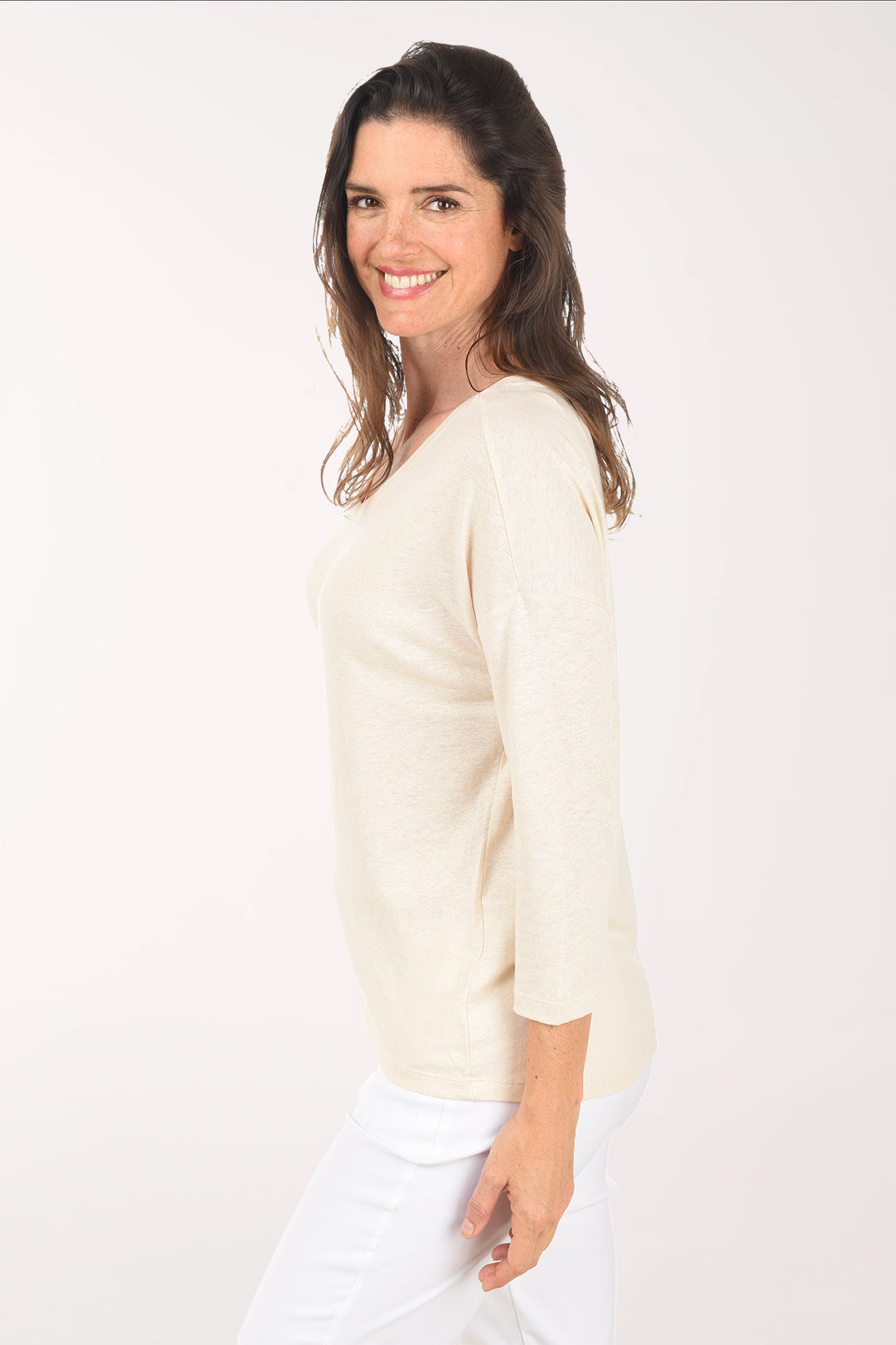 Gold Sparkle Linen-Blend Top