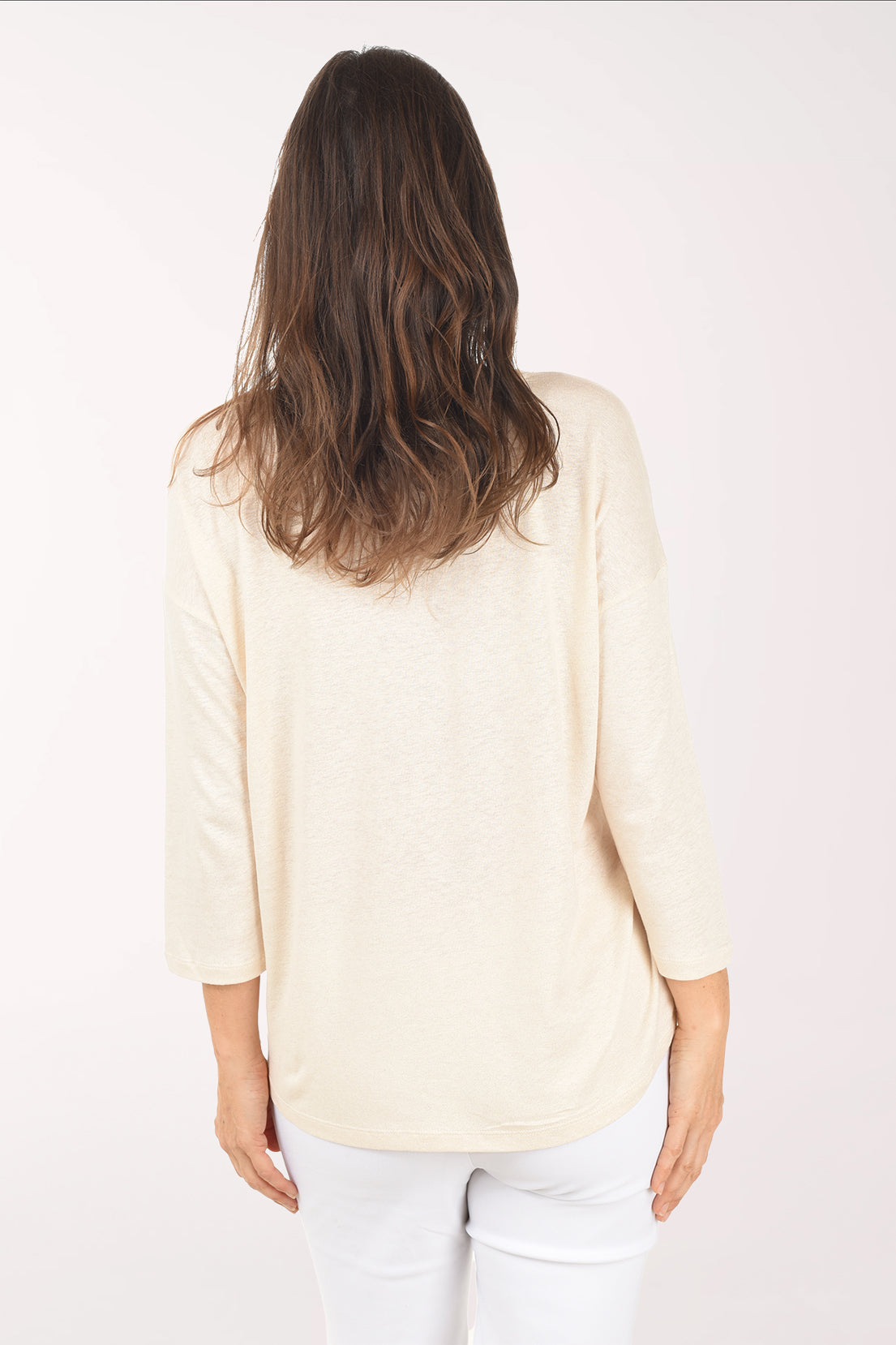 Gold Sparkle Linen-Blend Top