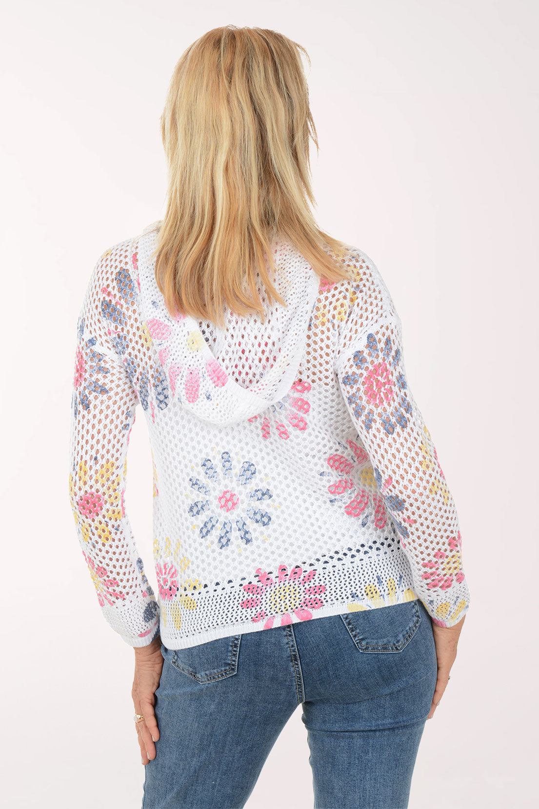 Daisies Fishnet Crochet Hoodie | Charlie B
