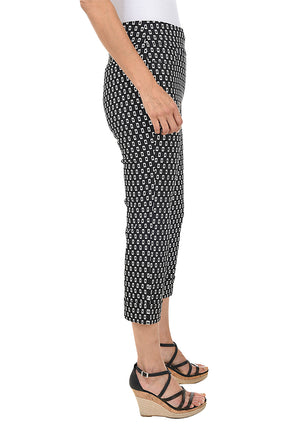 Tiled Checkerboard Pull-On Crop Pant