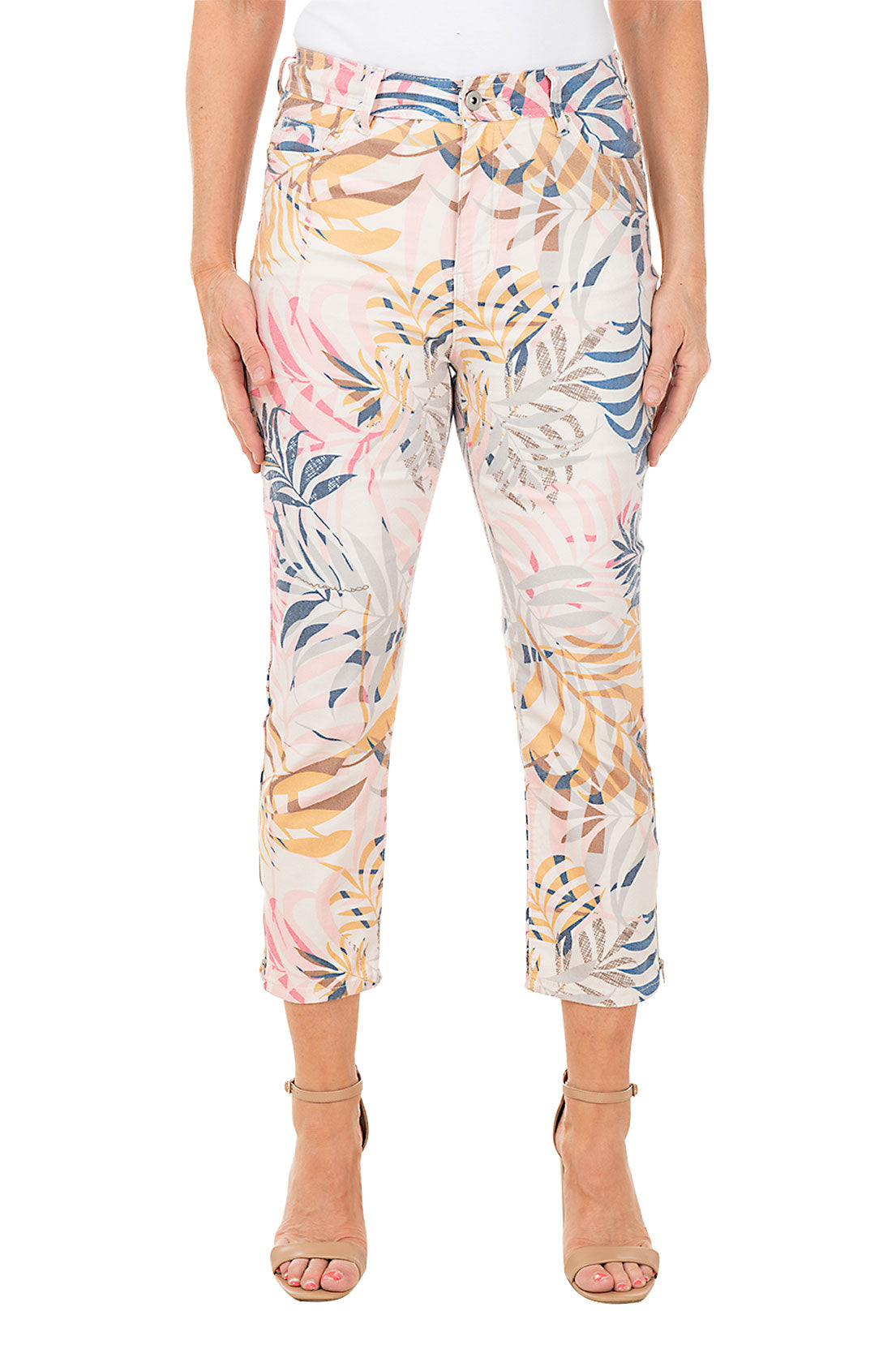 Colorful Ferns Denim Twill Ankle Pant