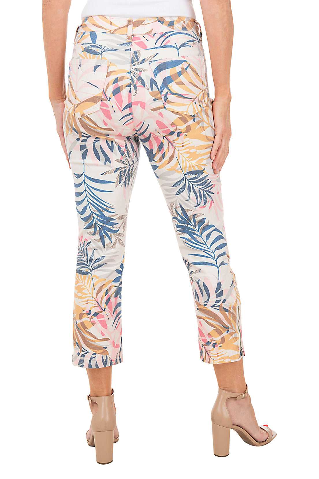 Colorful Ferns Denim Twill Ankle Pant