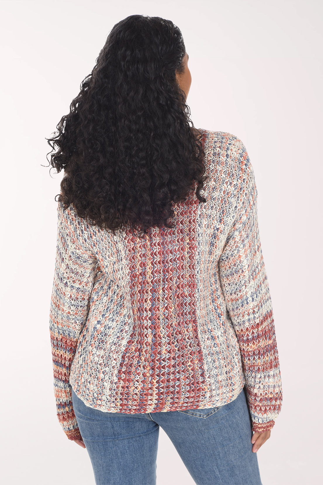 Rosebud Novelty Yarn V-Neck Sweater