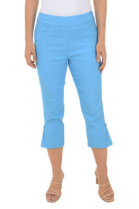 Pull-On Button Hem Capri Pant