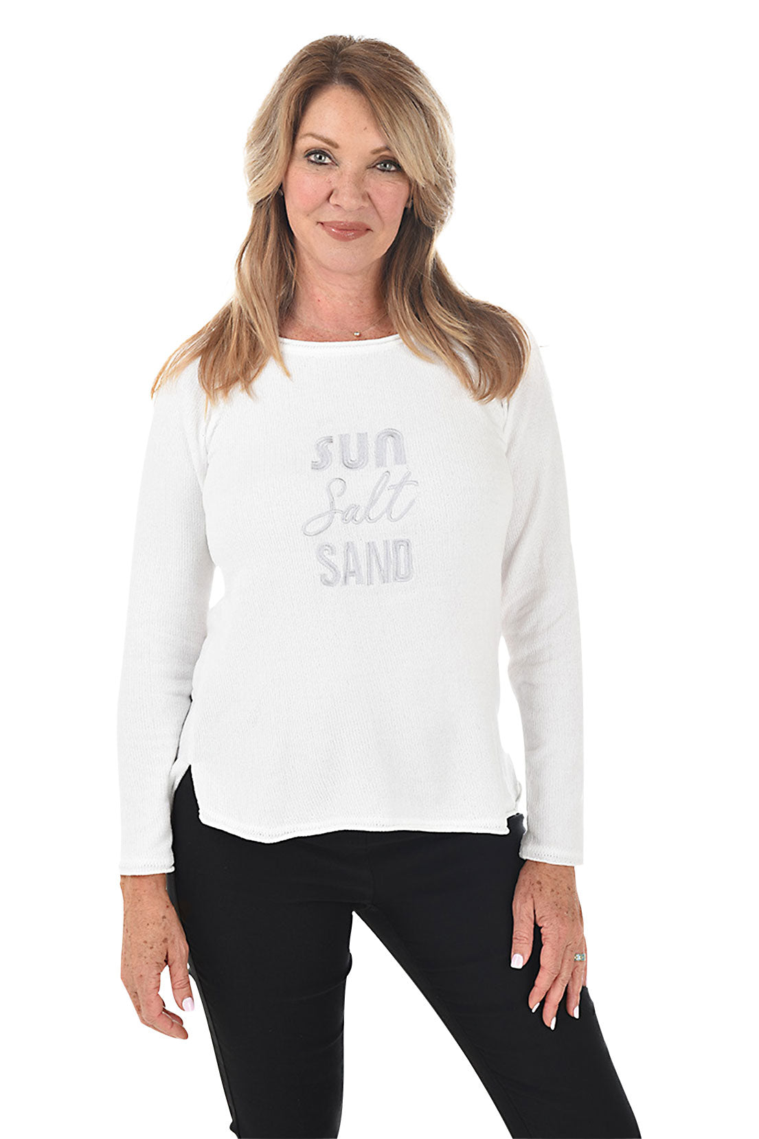 Sun Salt Sand Embroidered Chenille Sweater