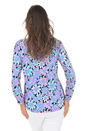 Bright Bouquet Cooling UPF50+ Mock Neck Top