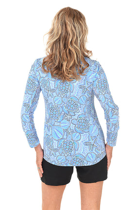 Sealife Dots Cooling UPF50+ Mock Neck Top