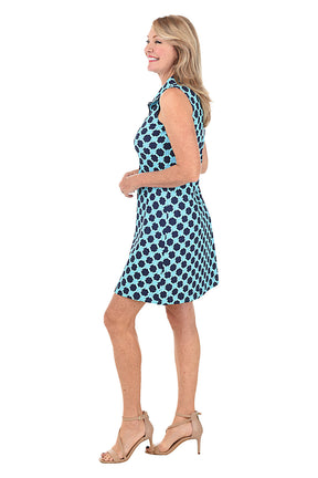 Blue Twisted Knots UPF50+ Sleeveless Dress
