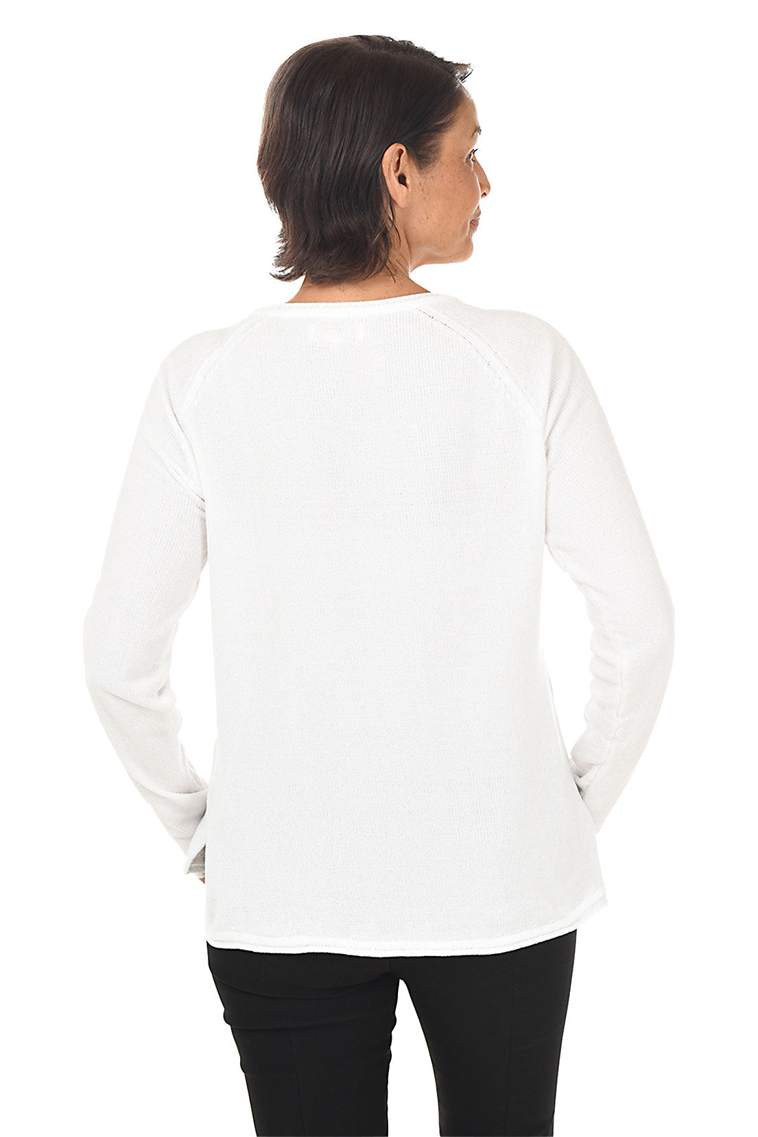 White All You Need Embroidered Chenille Sweater