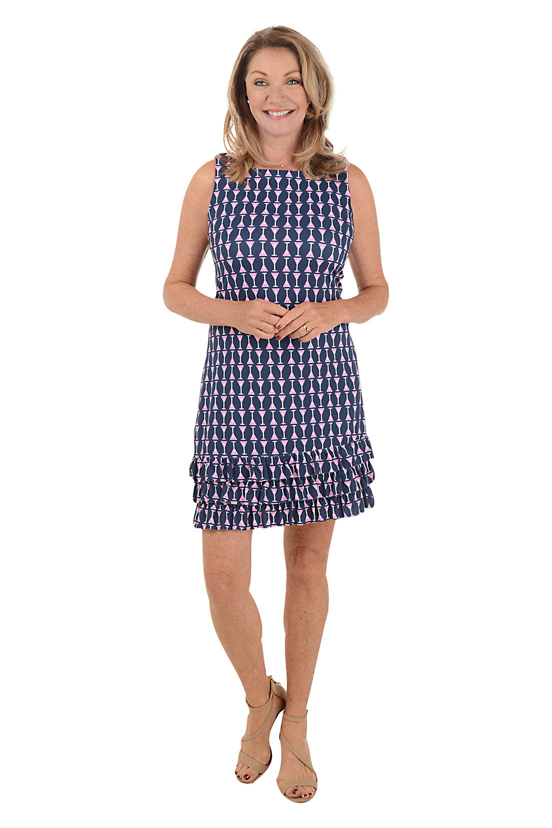 Martini Glass Cooling UPF50+ Ruffle Dress