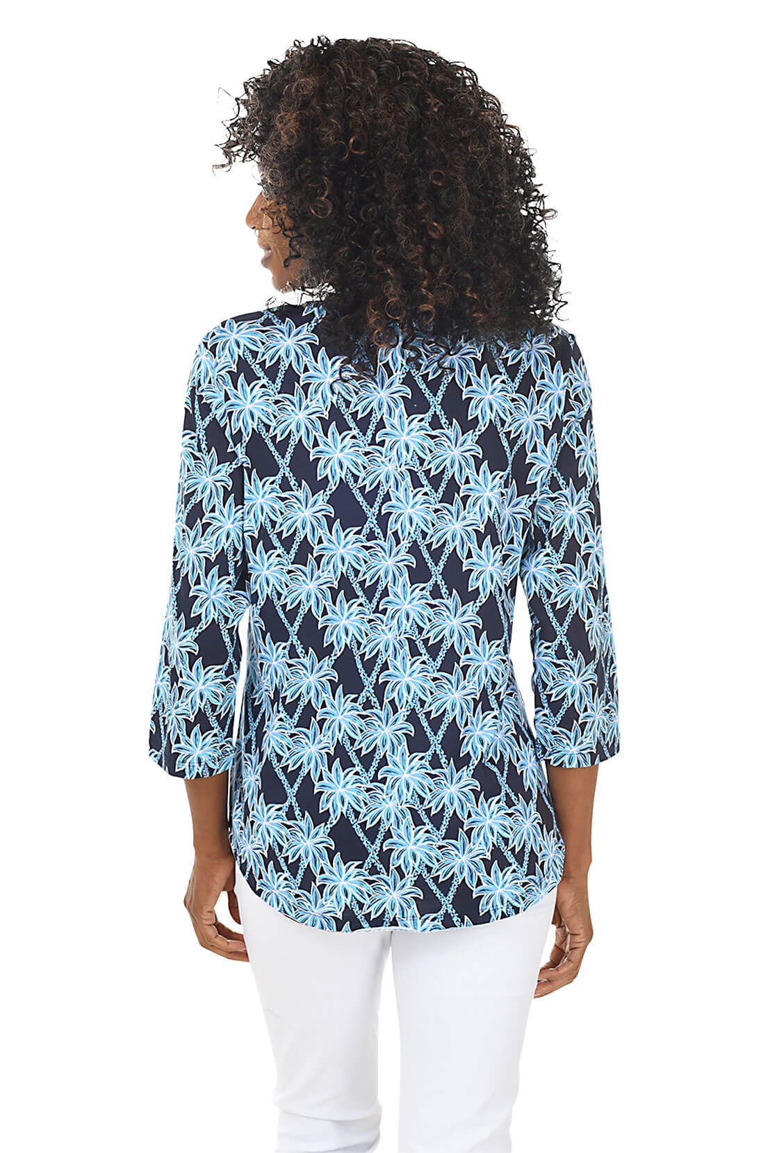 Crossed Palms High-Low Knit Top