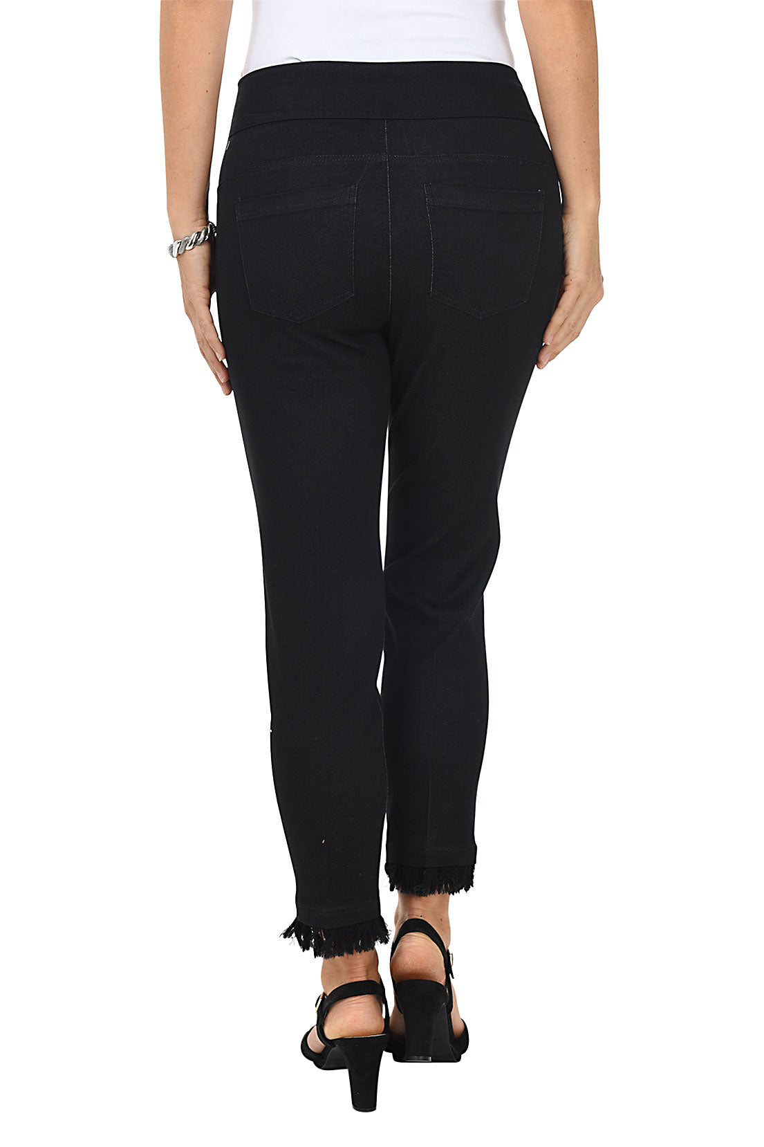 Sparkly Heart Frayed Denim Crop Pant | Anthony's Resort Wear