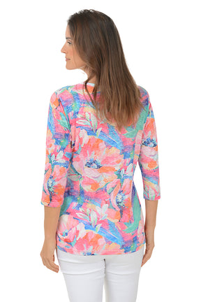 Impressionist Jeweled Knit Top