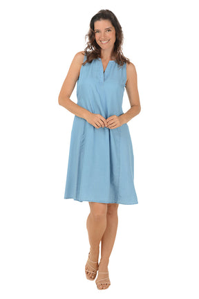 Arctic Denim Tencel Sleeveless Dress