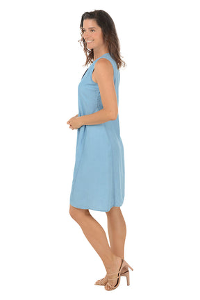Arctic Denim Tencel Sleeveless Dress
