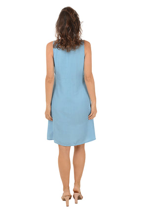 Arctic Denim Tencel Sleeveless Dress