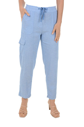 Linen Blend Cargo Pocket Pant
