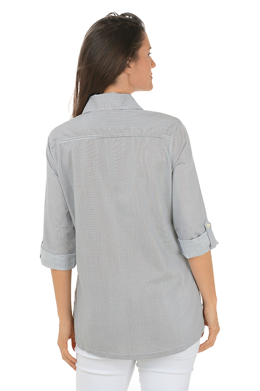 Black Rhinestone Pinstripe Shirt