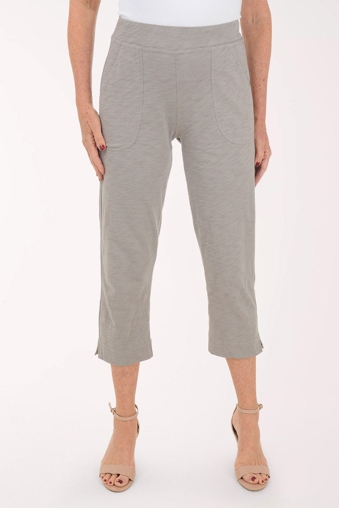 Pull-On Cotton Slub Knit Capri Pant | Escape by Habitat
