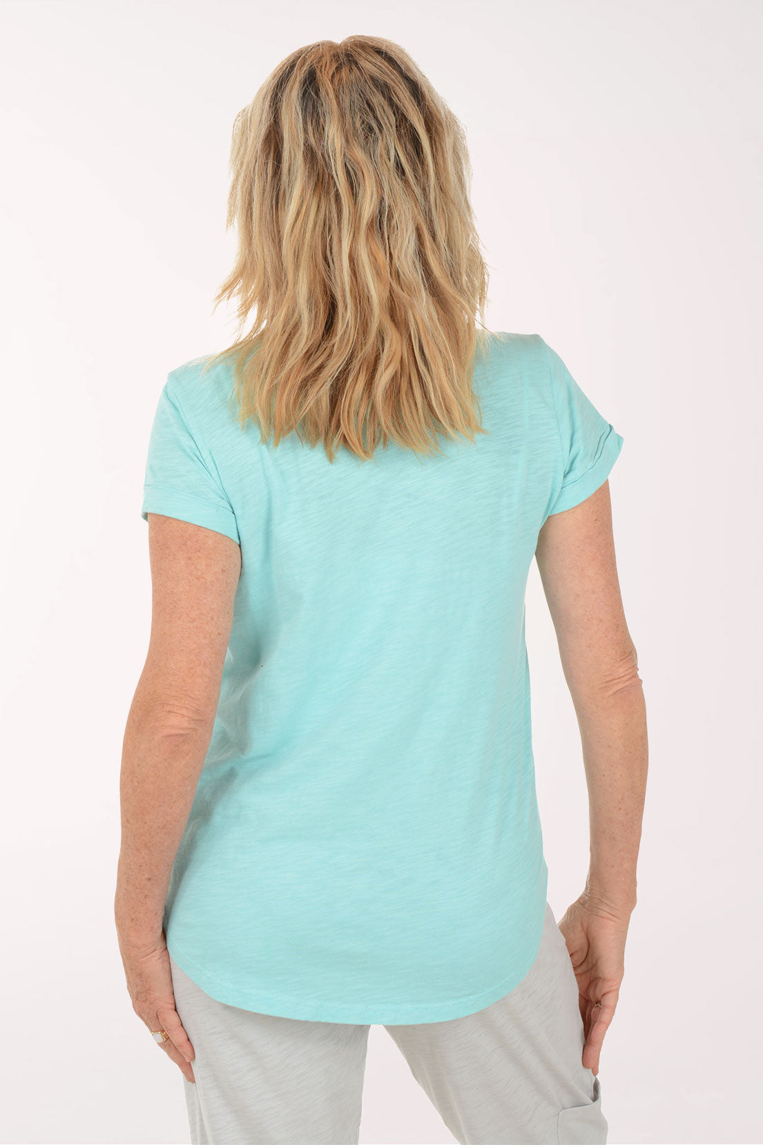 Mint Bicycle Cotton Cuffed Sleeve Tee