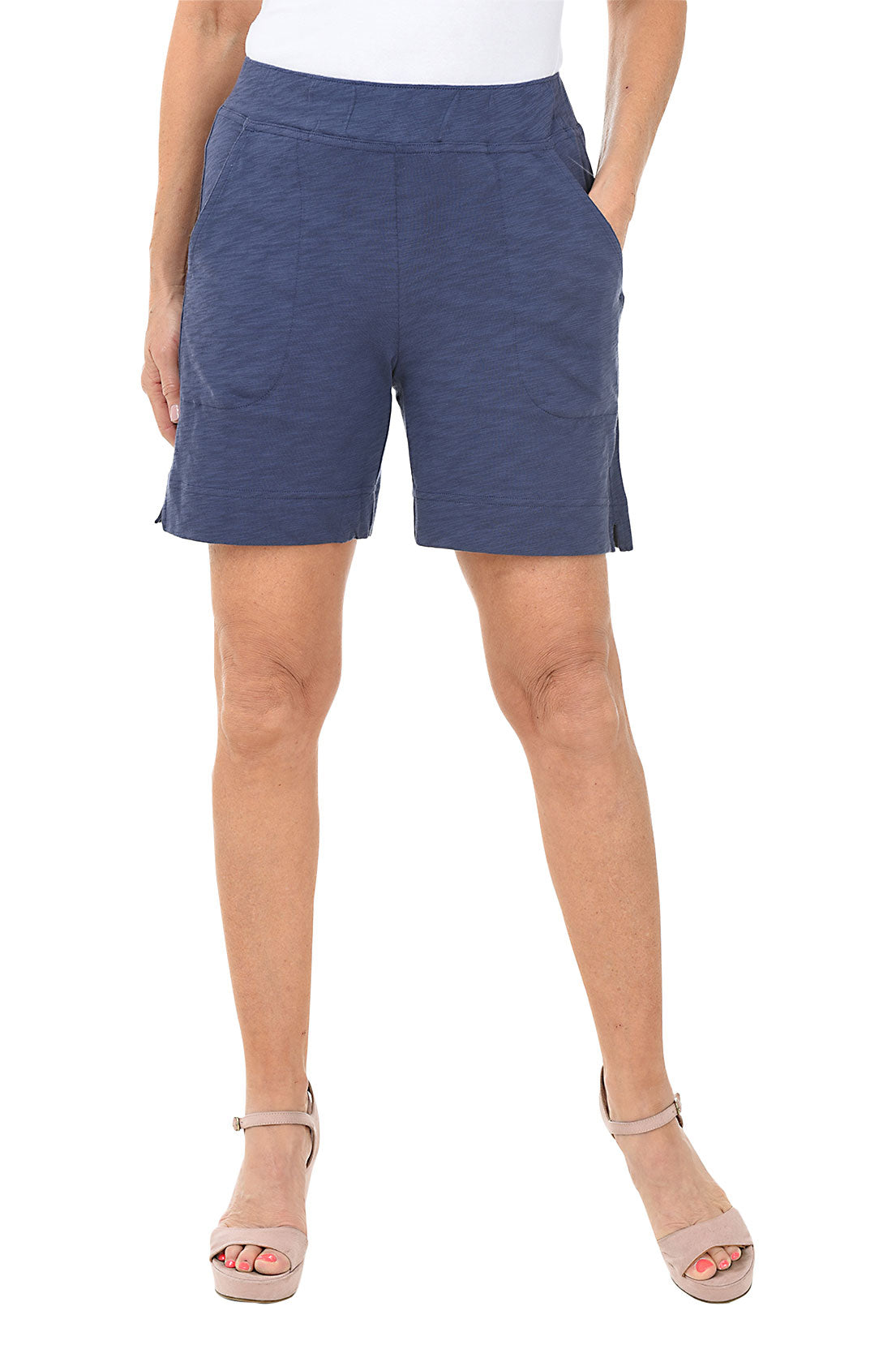 Pull-On Slub-Knit Short