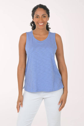 Solid 100% Cotton Crewneck Tank