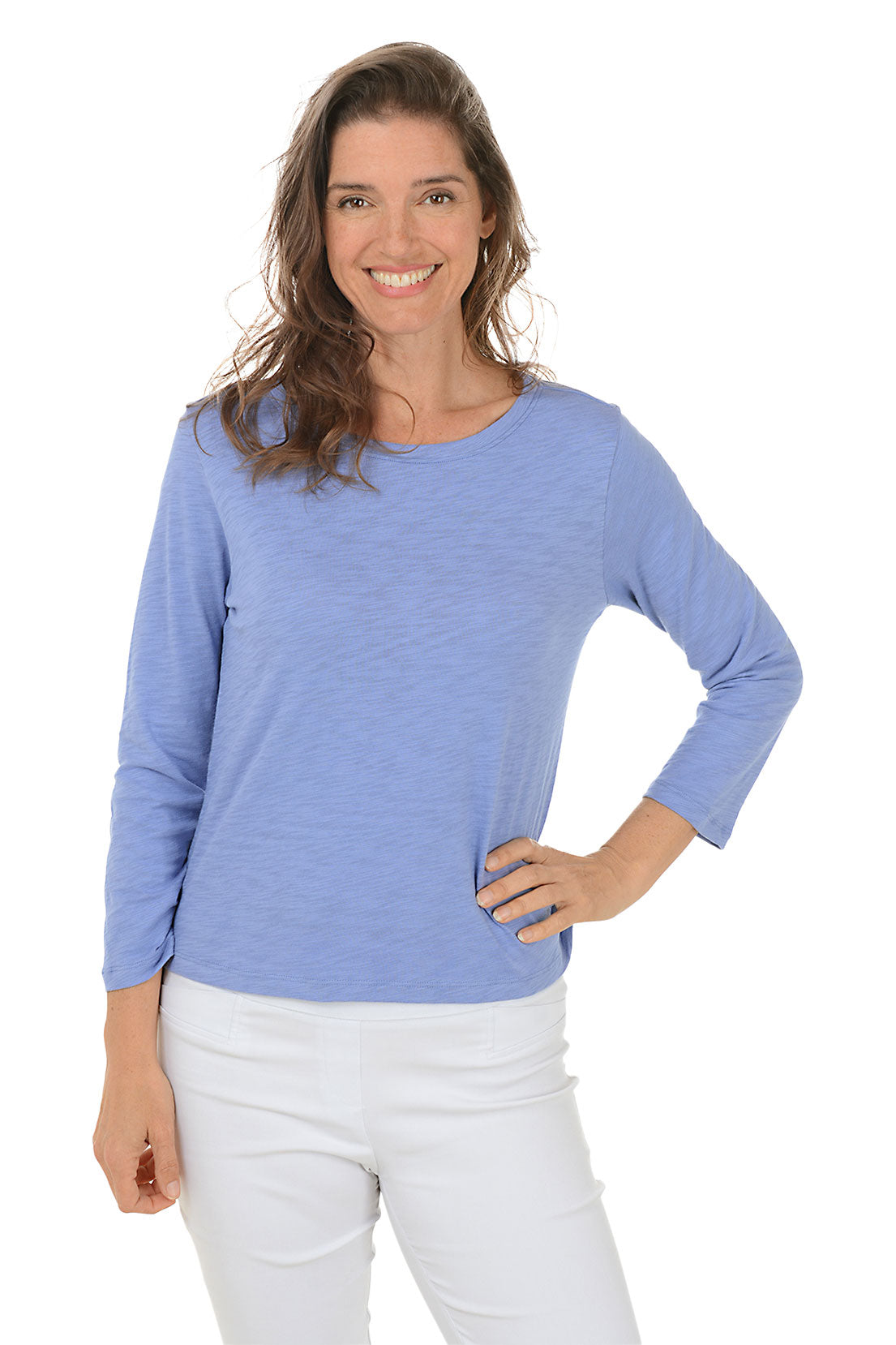 High-Low 3/4 Sleeve Knit Top