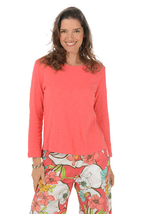 High-Low 3/4 Sleeve Knit Top
