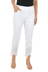 Chevron Rhinestone Denim Ankle Pant