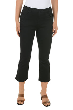 Black Sparkle Buttons Denim Crop Pant