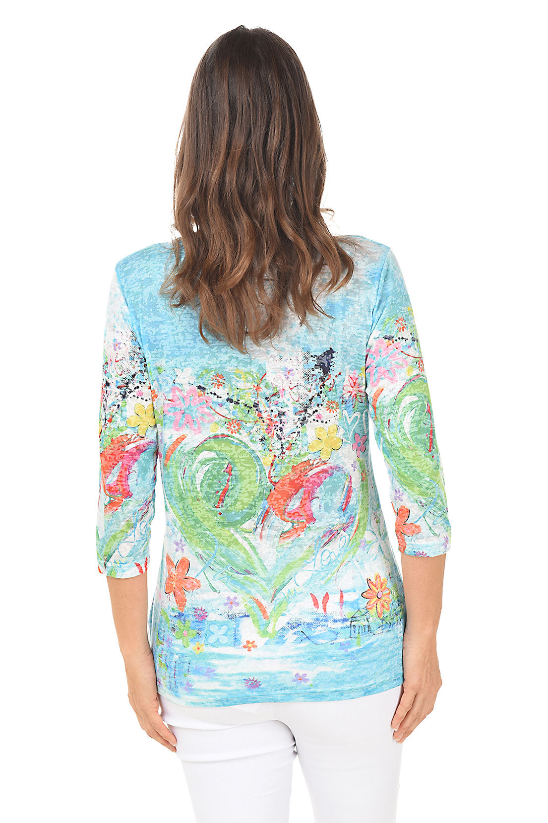 Painted Heart Jeweled Knit Top
