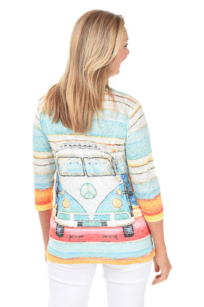 Peace Bus Jeweled Knit Top