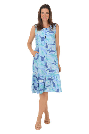 Whimsy Flutter Hem Sleeveless Dress