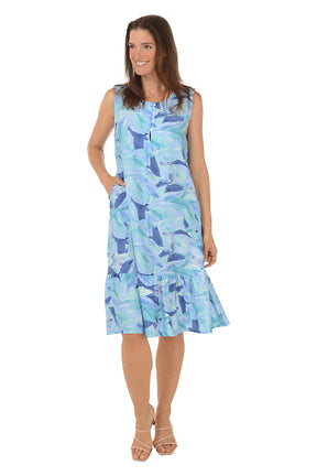 Whimsy Flutter Hem Sleeveless Dress