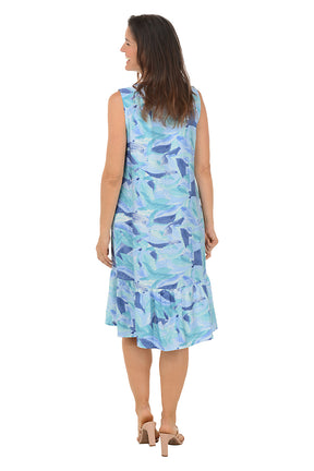Whimsy Flutter Hem Sleeveless Dress